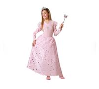 ATOSA | Costume Fata Madrina Rosa con Stelle per Bambina | Include un maxi abito con accenti argentati | Costumi per Bambini ideali per Carnevale, Halloween e Feste a Tema | 7-9 anni