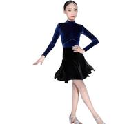 Vestito da Ballo Latino per Ragazze Costume da Ballo Abito da Competizione per Ballo Latino Abito da Salsa Abito da Zumba Costumi per Esercitarsi nella Danza (170)