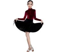 Vestito da Ballo Latino per Ragazze Costume da Ballo Abito da Competizione per Ballo Latino Abito da Salsa Abito da Zumba Costumi per Esercitarsi nella Danza (170)