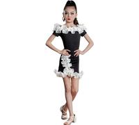 Vestito da Ballo Latino per Ragazze Costume da Ballo Abito da Competizione per Ballo Latino Abito da Salsa Abito da Zumba Costumi per Esercitarsi nella Danza (170)