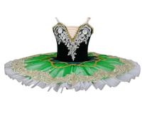 Vestito da Ballo per Bambina con tutù e Canotta, Stile Lago dei cigni, Body da Ballo Costume da Ballerina, Abito Ginnastica con Spalline Sottili, Senza Maniche da Competizione,Verde,170