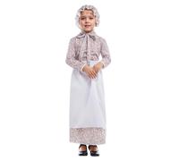 Vestito da bambina 10 anni con motivo floreale, cappello grembiule, abbigliamento casual per feste in stile birra, per bambini dai 4 ai 12 anni, abbigliamento comodo e comodo per kaki, 10-12 anni)