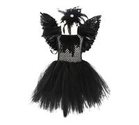 Vestito da bambina a forma di cigno nero, per Halloween, per bambini, colore: nero, 4-5 anni