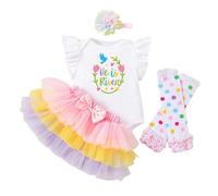 Vestito da bambina a maniche lunghe my FIRST Easter，Completi Abbigliamento Neonata Bambina Cartone Coniglio Ruffle Manica Corta Top + Bowknot Plaid Pantaloncini + Calzini 3 Pezzi Pasqua Set #I325
