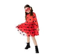 Vestito da bambina Coccinella con tutù e cerchietto (5-8 anni)