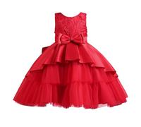Vestito da bambina per la primavera e il compleanno dei bambini, abito da principessa, tutù, gonna, da ragazza, per il pianoforte, da sera, per il tempo libero, per bambini, per ragazze, colore rosso