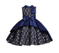 Vestito da bambina per la primavera e il compleanno dei bambini, abito da principessa, tutù, gonna, da ragazza, per il pianoforte, per il tempo libero, Blu, 9-10 Jahre
