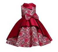 Vestito da bambina per la primavera e il compleanno dei bambini, abito da principessa, tutù, gonna, da ragazza, per il piano, per il tempo libero, S per ragazze, Colore: rosso, 2-3 Jahre