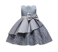 Vestito da bambina per la primavera e il compleanno dei bambini, abito da principessa, tutù, gonna, da ragazza, per il pianoforte, costume da sera, per il tempo libero, con, grigio., 2-3 Jahre
