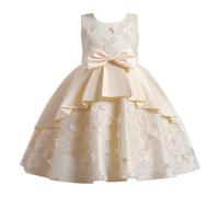 Vestito da bambina per la primavera e il compleanno dei bambini, abito da principessa, tutù, gonna, per ragazze, con, beige., 9-10 Jahre