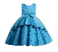 Vestito da bambina per la primavera e il compleanno dei bambini, abito da principessa, tutù, gonna, per ragazze, con, Celeste., 3-4 Jahre
