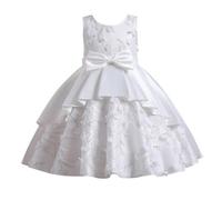Vestito da bambina per la primavera e il compleanno dei bambini, abito da principessa, tutù, gonna, per ragazze, con, bianco, 9-10 Jahre