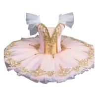 Vestito da Danza Classica per Bambine, Senza Maniche, con Ricami, Body Ginnastica tutù Gonna Costume Ballerina Canotta Pattinaggio Artistico Abbigliamento Ballo per Bambini,Arancia,110