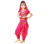 Vestito da Danza del Ventre per Bambina Belly Dance Indiano del Costumi Ballo Ragazze Costume con Paillettes Abito da Ballo Vestito Latino Americano Bambina Halloween Carnevale Set (11-12 Years)