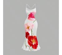 Vestito da donna con stampa floreale a sottoveste, outfit da vacanza per donna, outfit da crociera di San Valentino per donna sexy, vestito da sera per appuntamento per donna, outfit country, abiti es