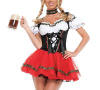 Vestito da donna da camera per donna | 3 pezzi Cosplay vestito | Dirndl Tedesco, abito da ragazza di birra bavarese, look tradizionale festivo, usura a tema oktoberfest,