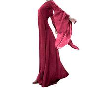 Vestito da Donna Gotico,Vestito Rinascimentale per Halloween Costume Strega Vampiro Gotico Stile Rinascimento Celtico Cosplay Medievale Carnevale
