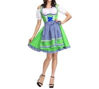 Vestito da Donna Oktoberfest Costume Bavarese Oktoberfest Cameriera Cosplay Vestito Costume Midi con Camicetta e Grembiule Feste Di Carnevale, Birreria, Costume Tedesco