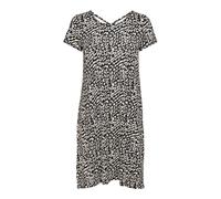 Only Onlbera Back Lace Up S/S Dress Jrs Noos, Vestito, Donna, Nero / Aop: Eggnog Leo, XL