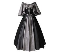 Vestito da donna per Halloween, gotico vittoriano, vintage, rinascimentale, costume per cosplay, con design con lacci, vestito steampunk, medievale, fata, per adulti, per feste contadine irlandesi