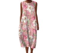 Vestito da donna rotondo a mezza lunghezza camicia abiti a san maniche casual ampia A-line stampa fiore abiti scollo a V grande taglia a buon mercato abito da ballo donna vintage vestito per festa