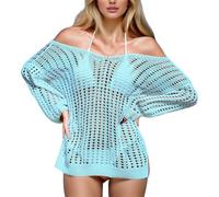 Vestito da donna, sexy, da spiaggia, bikini con scollo a V, collo alto, abbottonatura, a maniche corte, per vacanze in spiaggia, spiaggia, spiaggia, poncho 73