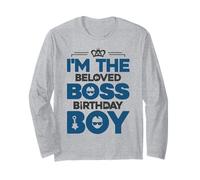 Vestito da Festa di Compleanno per Ragazzo I'm The Boss Come Un Capo Maglia a Manica