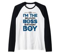 Vestito da Festa di Compleanno per Ragazzo I'm The Boss Come Un Capo Maglia con Maniche Raglan