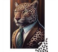 Vestito da giaguaro, vestiti da animali, 1 puzzle da 1000 pezzi, puzzle per adulti, gioco intellettuale, puzzle per adulti, 1000 pezzi (38x26 cm)