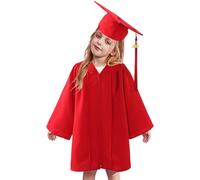 Vestito da laurea e berretto, berretto e vestaglia per bambini - Set di tasel per tunica di laurea confortevole,Costume da laurea elegante 2025, Uniformi imposta abiti da performance per la scuola