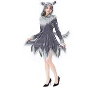 Vestito da Lupo per Ragazze Costumi da licantropo con Cappuccio in