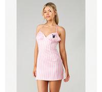 Vestito da notte mini in raso a righe con collo a canottiera e dettaglio incrocio sulla schiena, adatto per pigiami e abbigliamento da relax L,M,S,XL,XS,XXL,XXS,XXXL,XXXXLA strisceTessuto intrecciato