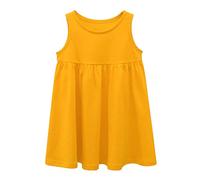 Vestito da pattinatore senza maniche per la festa della scuola, senza maniche, per ragazze, giallo., 12-18 Monate