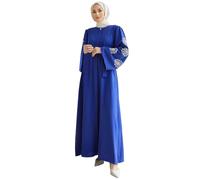 Vestito da preghiera da donna musulmana, abito musulmano, a maniche lunghe, elegante e chic con perline pesanti e strass, abbigliamento etnico islamico lungo Abaya