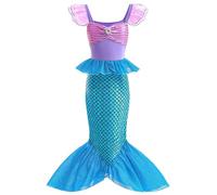 Vestito da Principessa Ariel Sirenetta Bambina Costume Sirenetta per Ragazza Bambini Sirena Principessa Abiti Ragazze per Carnevale Compleanno Halloween Feste Cosplay 7-8 Anni 140