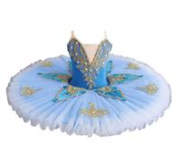 Vestito da Principessa Ballerina Professionale per Bambina Vestito da Ballo per Festa con Pancake Vestito Competizione per Festa di Balletto Vestito da Lago dei cigni,Blue 2,150