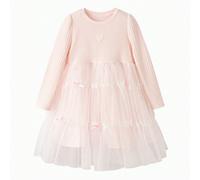 Vestito da principessa in tulle con fiocco decorativo per ragazze, abito da festa per ragazze, primavera 2026 La taglia veste piccola; si consiglia di scegliere una taglia in più.Questo abito da bambi