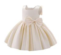 Vestito da principessa per bambine e bambine, con tutù e fiocco, abito da ballo formale, per compleanni, matrimoni, battesimi, battesimi, Champagne, 120 cm