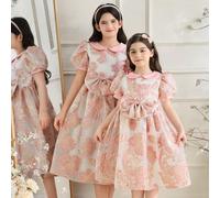 Vestito da principessa per ragazze, in tessuto jacquard di organza, materiale di alta qualità, abito jacquard elegante, adatto per Medio Oriente, Europa, America, abito da festa di lusso, per palcosce