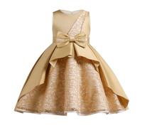Vestito da principesse e abito di compleanno per bambini, passerella, tutù, gonna, spettacolo per il pianoforte, costume da sera, per il tempo libero, giallo., 7-8 Jahre