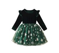Vestito da ragazza Abiti da bambina in velluto a maniche lunghe Bowknot Natale inverno abito da principessa elegante tutù gonna festa compleanno matrimonio vestita cerimonia 2-7 anni