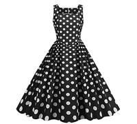 Vestito da Sera Abito da Donna Anni '50 Audrey Hepburn Abito da Ballo Abito da Cocktail Estivi Vintage Senza Maniche Rockabilly Cocktail da Sposa Festa da Sera 2024 Offerte Vacanza Spiaggia Vestito