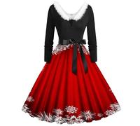 Vestito da sera da donna, sexy, con scollo a V, abito di Natale, lungo pupazzo di neve, costume da madre di Natale, donna, costume da madre di Natale, di grandi dimensioni, abbigliamento da donna, per