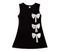 Vestito da Sera Ragazza,Vestito Bianco Bambina,Elegante Estivo Ragazze Fiocco Feste di Compleanno E