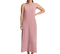 Vestito da spiaggia da donna, estivo, con scollo a U, senza maniche, lunghezza fluente, comodo, per vacanze, abbigliamento quotidiano, comodo, alla moda, casual, per il tempo libero, abito primaverile