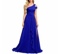 Vestito da Sposa Chiffon Donna Una Spalla A-Line per Matrimonio e Festa | Design a una spalla in chiffon con taglio A-line elegante per feste e matrimoni