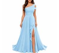 Vestito da Sposa Chiffon Donna Una Spalla A-Line per Matrimonio e Festa | Design a una spalla in chiffon con taglio A-line elegante per feste e matrimoni