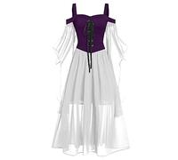 Vestito da Strega Halloween Adulto Principesse Adulto Carnevale Halloweendonna Halloween Fantasma Pirata Donna Angelo Cerimonia Regina Adulta Vestito Nero Maniche Lunghe 5XL