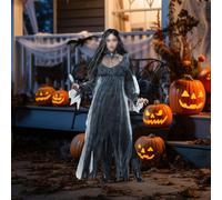 Vestito da strega lungo fino al ginocchio, abiti da spettacolo,