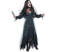 Vestito da strega lungo fino al ginocchio, abiti da spettacolo,